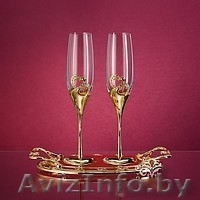 Свадебные бокалы в Солигорске. Бокалы усеянные стразами Swarovski - Изображение #2, Объявление #888710