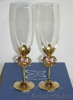 Свадебные бокалы в Солигорске. Бокалы усеянные стразами Swarovski - Изображение #3, Объявление #888710