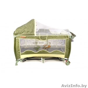 Двухуровневый манеж кровать в оранжевом цвете bebi zoo немного бу в отличном сос - Изображение #2, Объявление #1493149