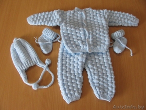Вязаный детский плед-конверт и костюмчик для новорожденного - Изображение #1, Объявление #1577607