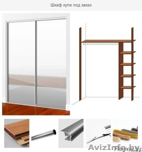 На заказ Шкаф купе 180х260х63 см из зеркала и лакобеля
