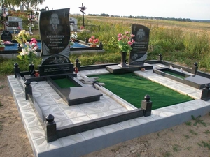 Благоустройство,  укладка плитки на могилу  Любань
