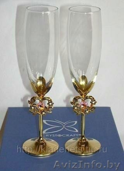 Свадебные бокалы в Солигорске. Бокалы усеянные стразами Swarovski - Изображение #3, Объявление #888710