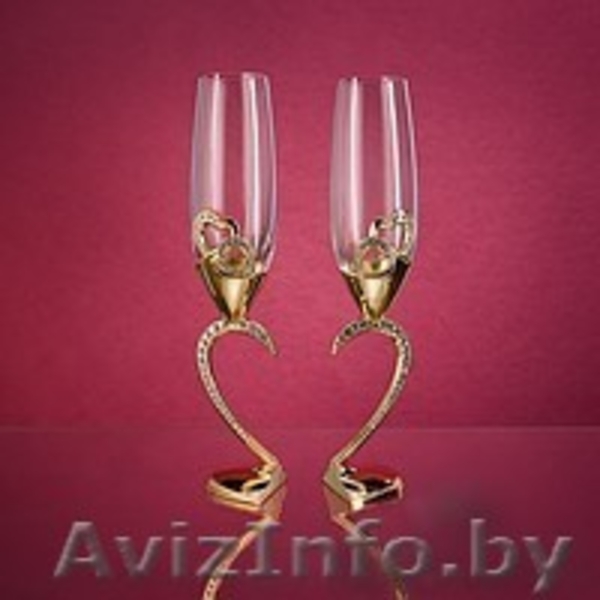 Свадебные бокалы в Солигорске. Бокалы усеянные стразами Swarovski - Изображение #1, Объявление #888710