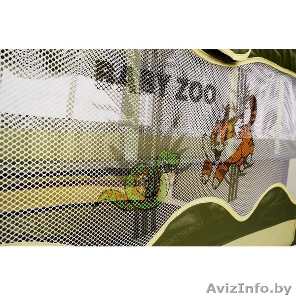 Двухуровневый манеж кровать в оранжевом цвете bebi zoo немного бу в отличном сос - Изображение #4, Объявление #1493149