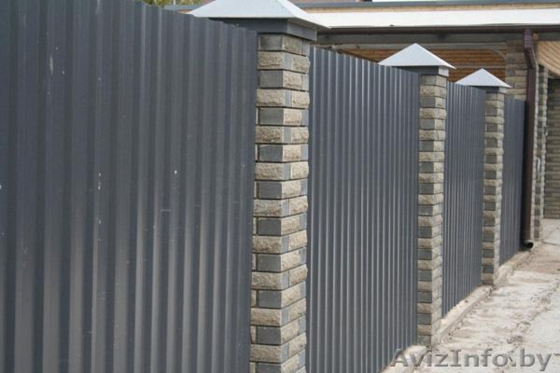 Заборы из металлопрофиля, МП20. Блок Бессер, Брик. Ворота. - Изображение #7, Объявление #1438808